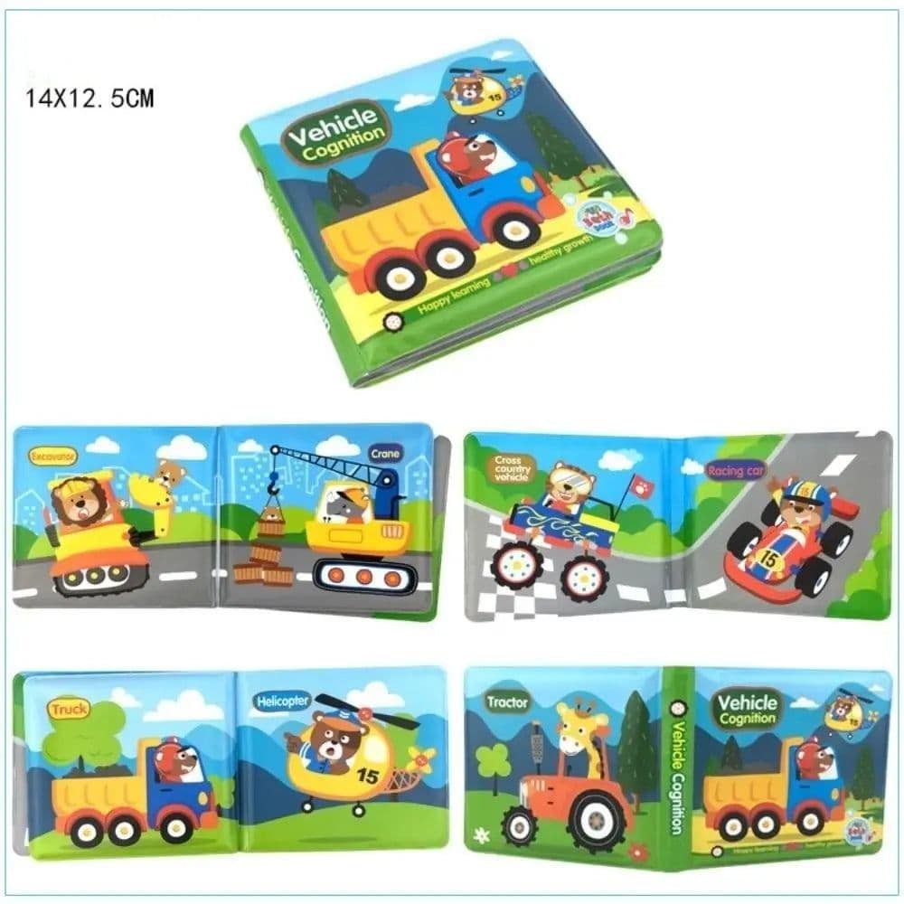 image-Water Bath Toy Bath Book Swimming Bathroom Toy Baby Toys Early Educational Toy With BB Shistle Learning Animal Digital Bath Book