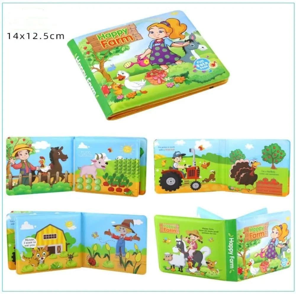 image-Water Bath Toy Bath Book Swimming Bathroom Toy Baby Toys Early Educational Toy With BB Shistle Learning Animal Digital Bath Book