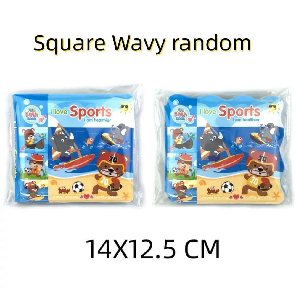 image-Water Bath Toy Bath Book Swimming Bathroom Toy Baby Toys Early Educational Toy With BB Shistle Learning Animal Digital Bath Book