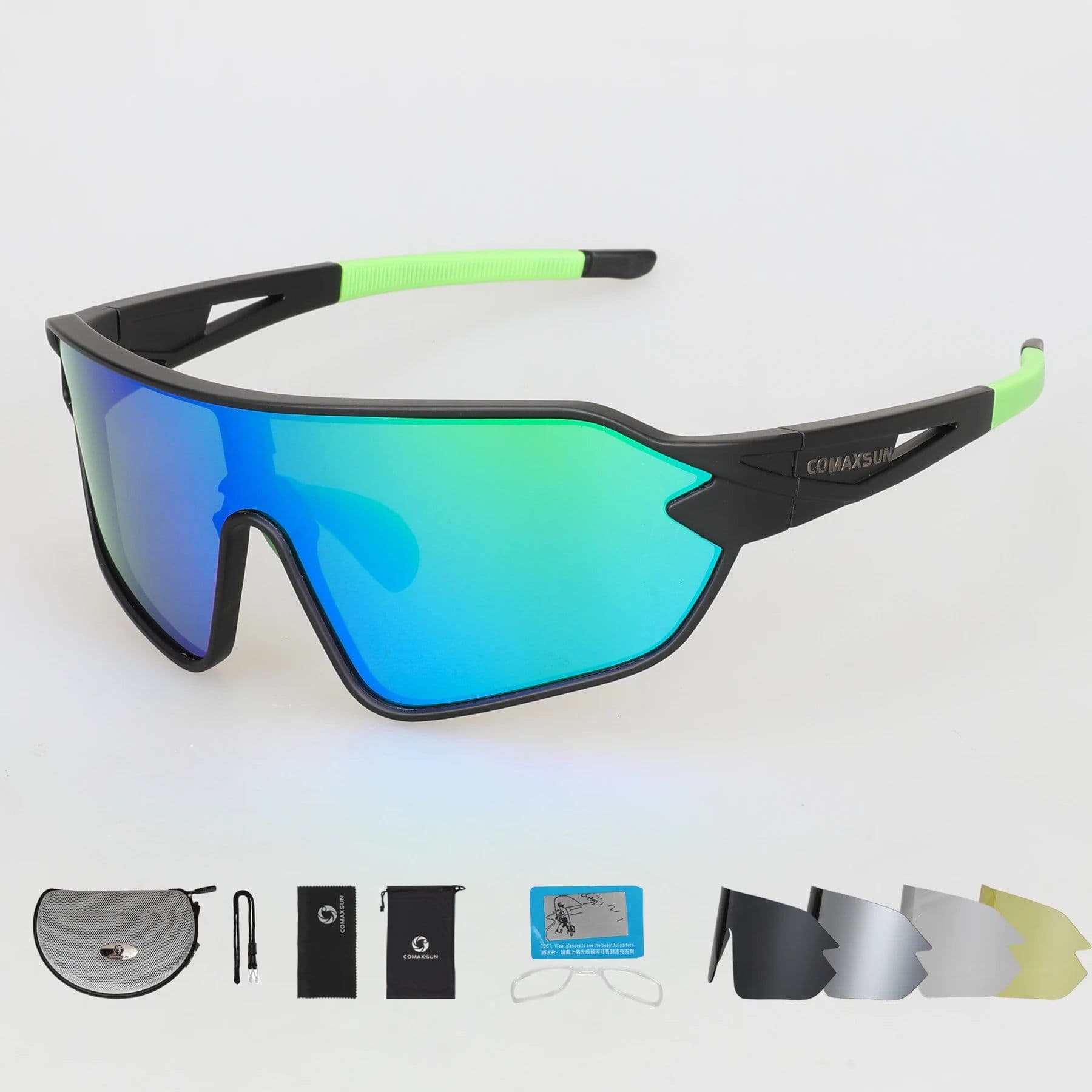 image-COMAXSUN Professional Polarized Cycling Glasses Bike Goggles Outdoor Sports Bicycle Sunglasses UV 400 With 5 Lens TR90 2 Style