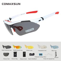 image-COMAXSUN Professional Polarized Cycling Glasses Bike Goggles Outdoor Sports Bicycle Sunglasses UV 400 With 5 Lens TR90 2 Style
