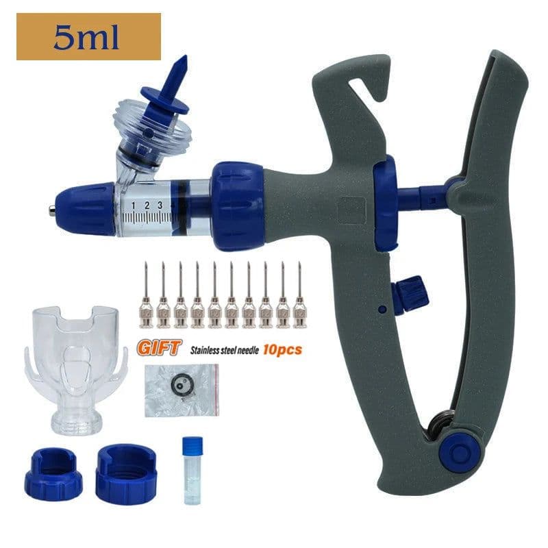image-1ml/2ml /5ml Automatic Veterinary Continuous Syringe Animal Injection Adjustable Vaccine for livestock Pig Cattle Sheep