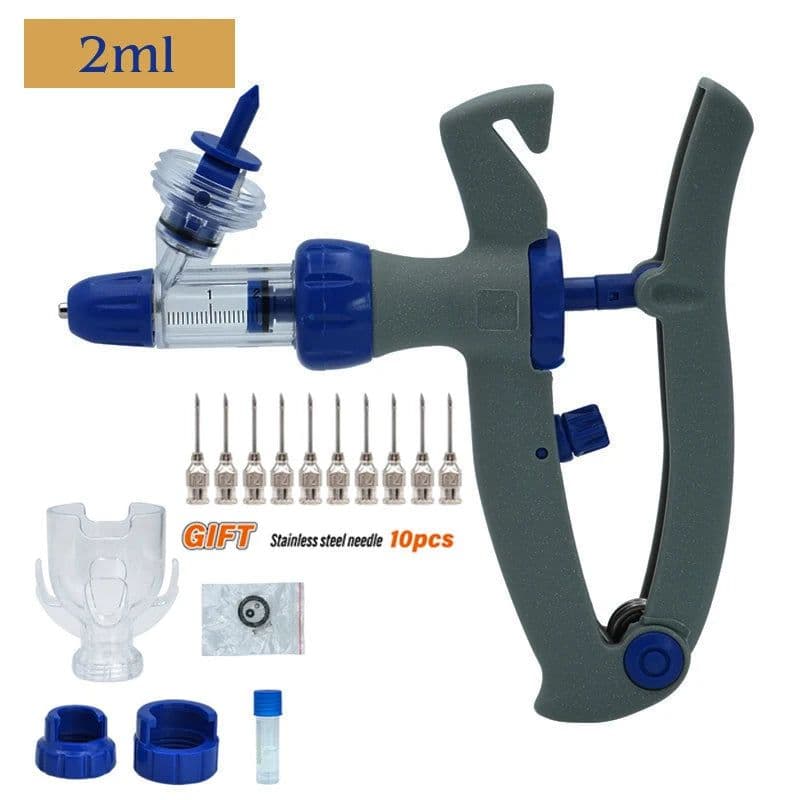 image-1ml/2ml /5ml Automatic Veterinary Continuous Syringe Animal Injection Adjustable Vaccine for livestock Pig Cattle Sheep