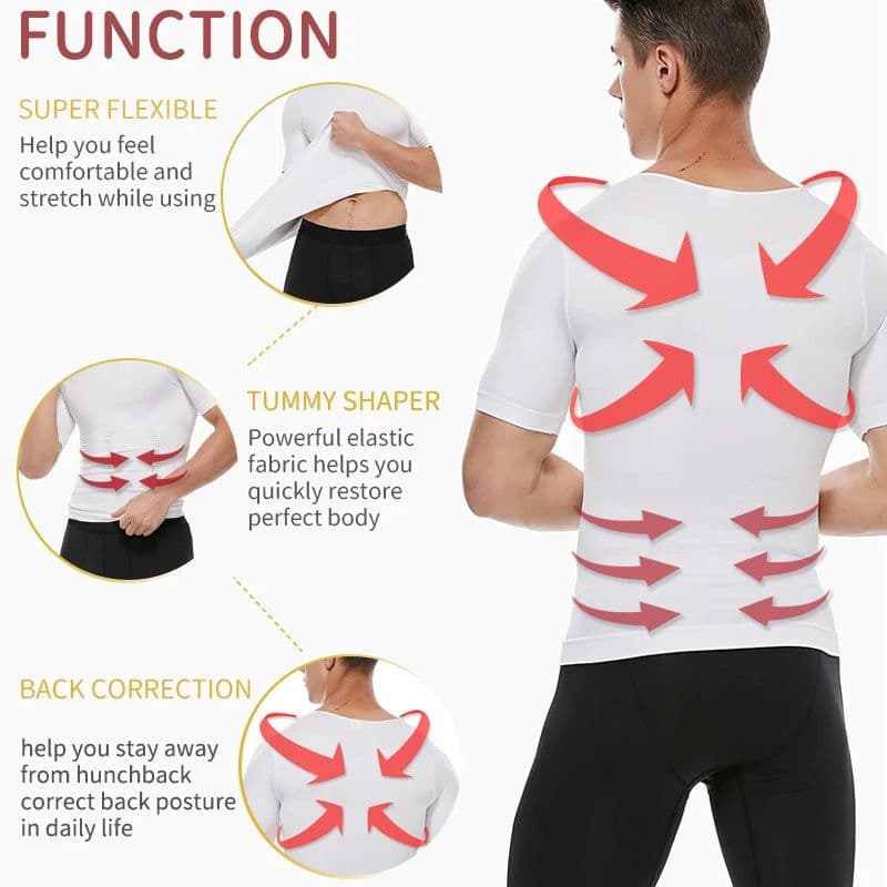 image-Men Slimming Body Shaper Belly Control Shapewear Man Shapers Modeling Underwear Waist Trainer Corrective Posture Vest Corset