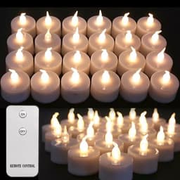 image-24Pcs Flickering LED Candle Tealights No-Remote/Remote Control Candles Flameless With Battery For Wedding Home Christmas Decors