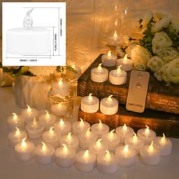 image-24Pcs Flickering LED Candle Tealights No-Remote/Remote Control Candles Flameless With Battery For Wedding Home Christmas Decors