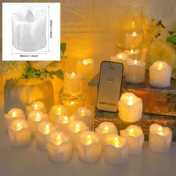 image-24Pcs Flickering LED Candle Tealights No-Remote/Remote Control Candles Flameless With Battery For Wedding Home Christmas Decors