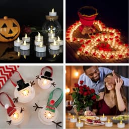 image-24Pcs Flickering LED Candle Tealights No-Remote/Remote Control Candles Flameless With Battery For Wedding Home Christmas Decors