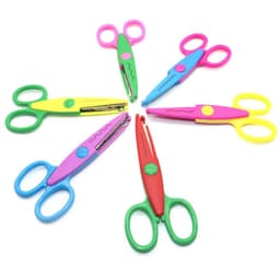 image-1 Pc Handmade Children DIY 6 Patterns Album Lace Scissors Card Photo Pattern Scissors Cartoons Lace Scissors