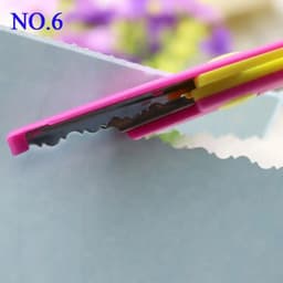 image-1 Pc Handmade Children DIY 6 Patterns Album Lace Scissors Card Photo Pattern Scissors Cartoons Lace Scissors