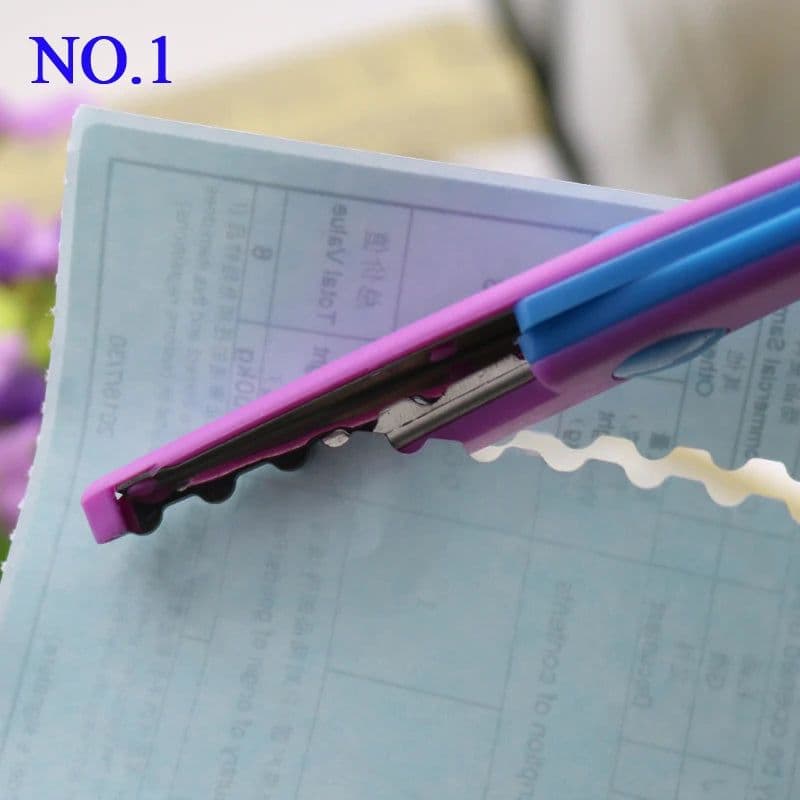 image-1 Pc Handmade Children DIY 6 Patterns Album Lace Scissors Card Photo Pattern Scissors Cartoons Lace Scissors