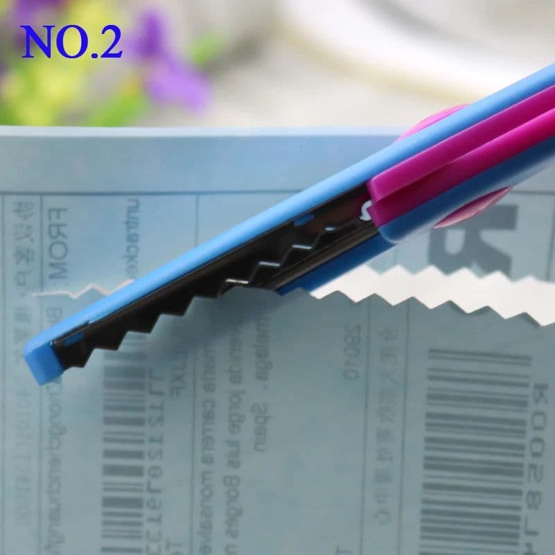 image-1 Pc Handmade Children DIY 6 Patterns Album Lace Scissors Card Photo Pattern Scissors Cartoons Lace Scissors