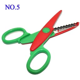 image-1 Pc Handmade Children DIY 6 Patterns Album Lace Scissors Card Photo Pattern Scissors Cartoons Lace Scissors