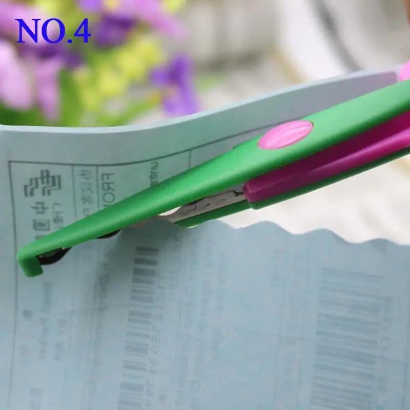 image-1 Pc Handmade Children DIY 6 Patterns Album Lace Scissors Card Photo Pattern Scissors Cartoons Lace Scissors