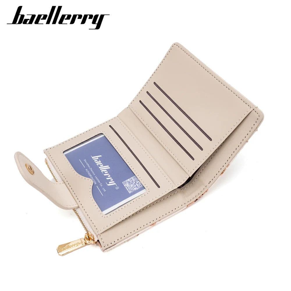 image-Women Short Wallets PU Leather Female Bifold Purses Cute Bear Card Holder Wallet for Girl Small Zipper Wallet with Coin Purse