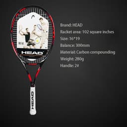 image-HEAD Tennis Racket Beginner Carbon Composite Integrated Padel Raquete De Tennis Paqueta Grip String Bag Overgrip Damp