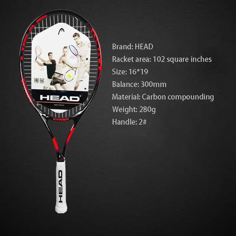 image-HEAD Tennis Racket Beginner Carbon Composite Integrated Padel Raquete De Tennis Paqueta Grip String Bag Overgrip Damp