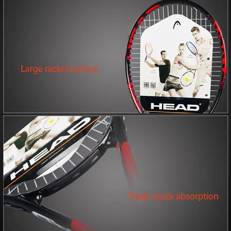 image-HEAD Tennis Racket Beginner Carbon Composite Integrated Padel Raquete De Tennis Paqueta Grip String Bag Overgrip Damp