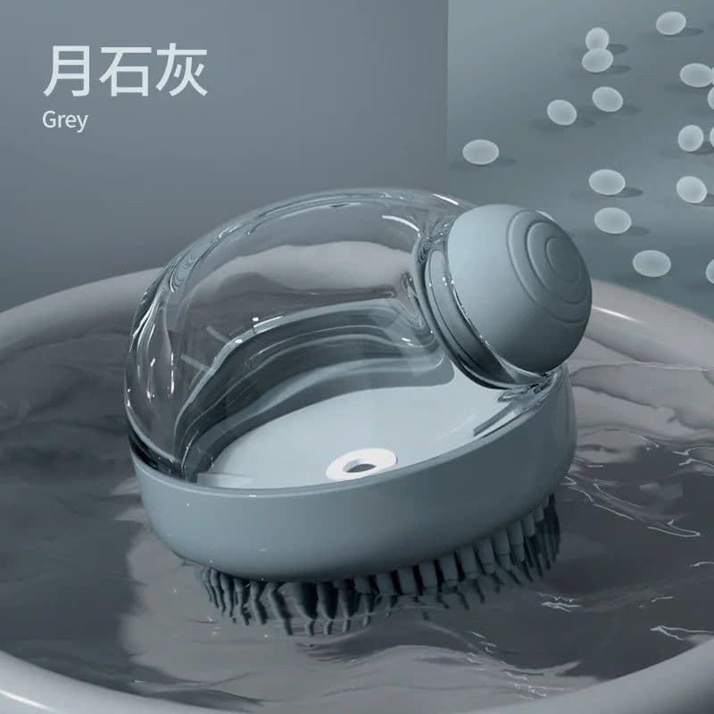 image-Dog Shower Brush,Pet Dog Grooming Massage Bath Cleaning Brush with Shampoo Dispenser for Long Hair Dogs and Cats Shower