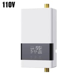 image-110V/220V Instant Water Heater Bathroom Kitchen Wall Mounted Electric Water Heater LCD Temperature Display with Remote Control