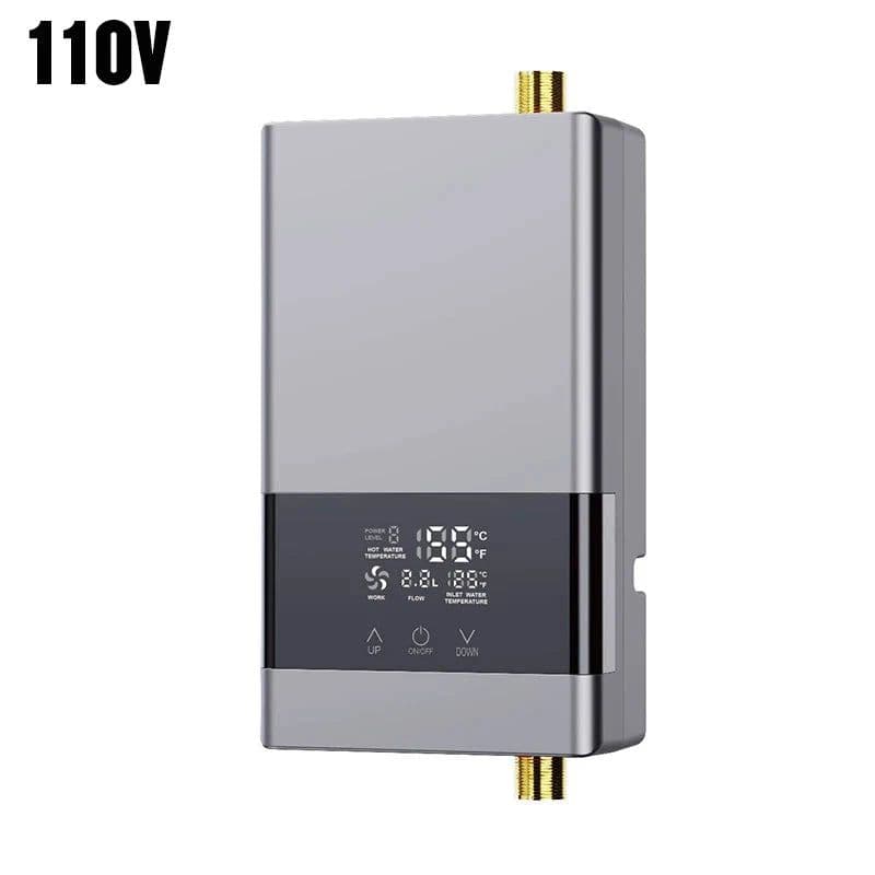 image-110V/220V Instant Water Heater Bathroom Kitchen Wall Mounted Electric Water Heater LCD Temperature Display with Remote Control