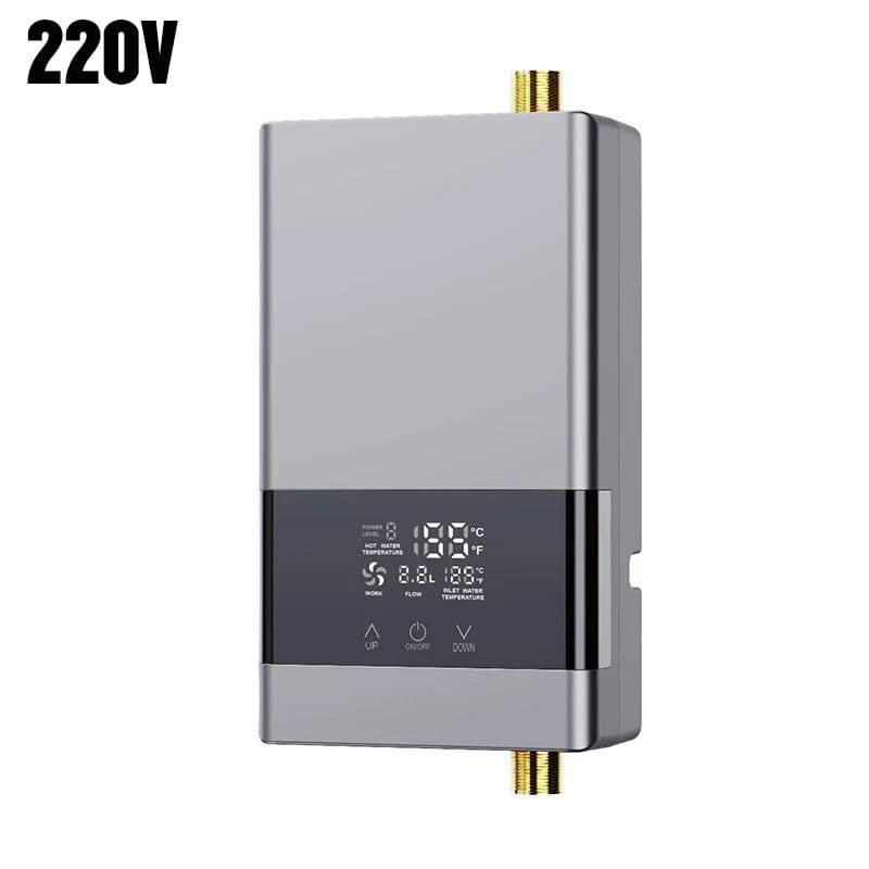 image-110V/220V Instant Water Heater Bathroom Kitchen Wall Mounted Electric Water Heater LCD Temperature Display with Remote Control