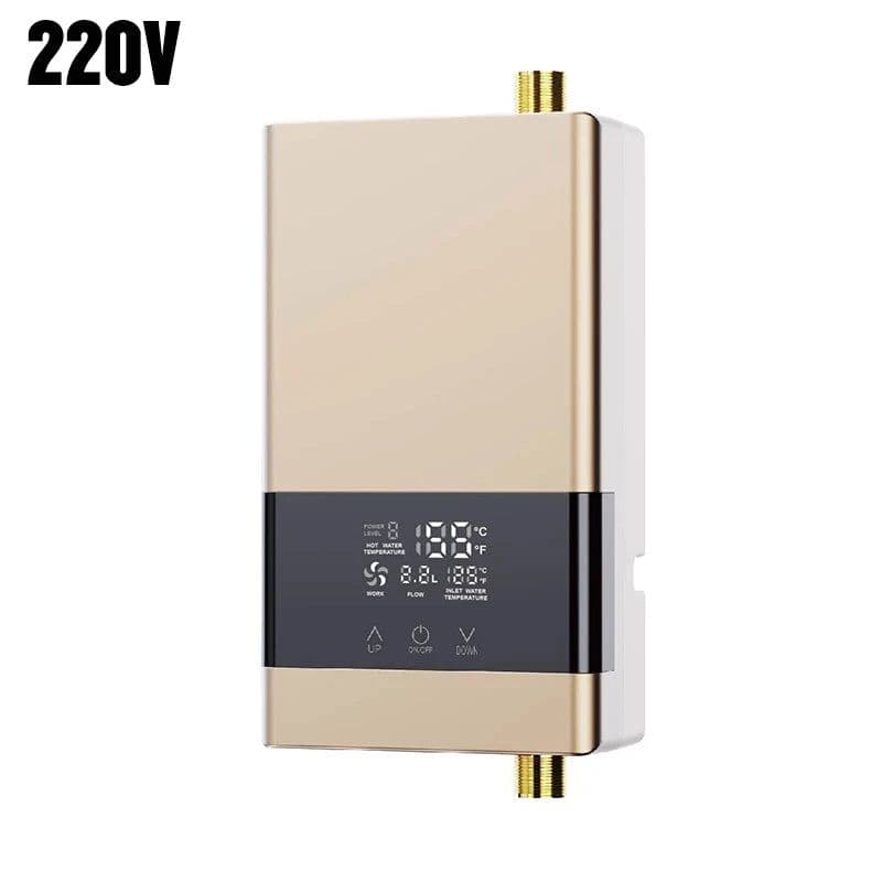 image-110V/220V Instant Water Heater Bathroom Kitchen Wall Mounted Electric Water Heater LCD Temperature Display with Remote Control