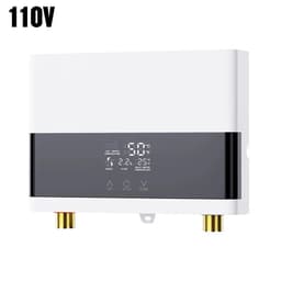 image-110V/220V Instant Water Heater Bathroom Kitchen Wall Mounted Electric Water Heater LCD Temperature Display with Remote Control