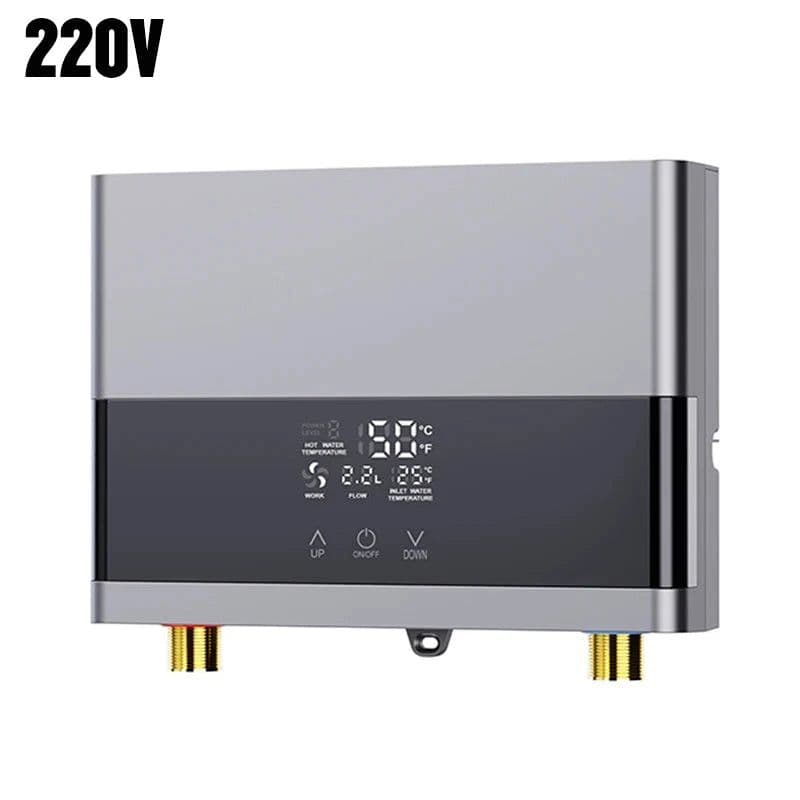 image-110V/220V Instant Water Heater Bathroom Kitchen Wall Mounted Electric Water Heater LCD Temperature Display with Remote Control