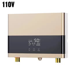 image-110V/220V Instant Water Heater Bathroom Kitchen Wall Mounted Electric Water Heater LCD Temperature Display with Remote Control