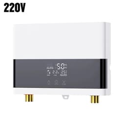 image-110V/220V Instant Water Heater Bathroom Kitchen Wall Mounted Electric Water Heater LCD Temperature Display with Remote Control