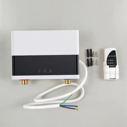 image-110V/220V Instant Water Heater Bathroom Kitchen Wall Mounted Electric Water Heater LCD Temperature Display with Remote Control