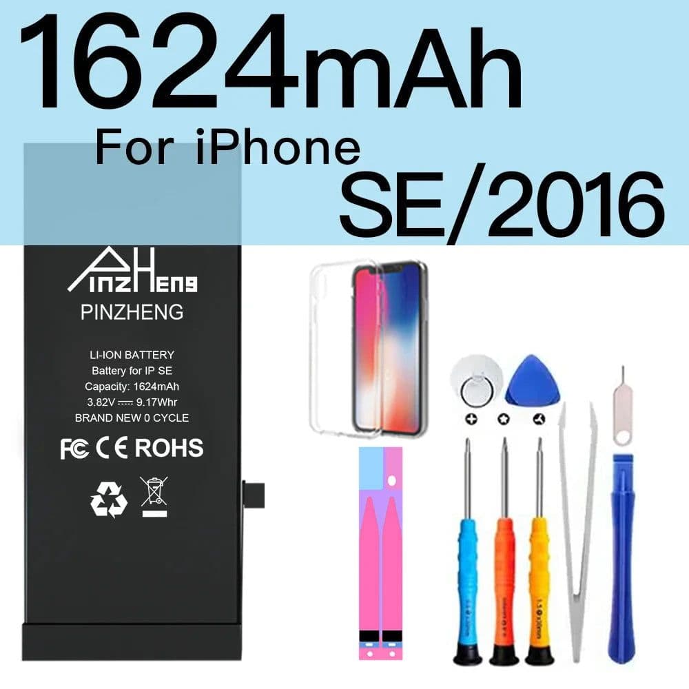 image-PINZHENG Real High Capacity Battery For iPhone 5S SE 6 6S 7 8 Plus X Xr Xs Max Phone Replacement Bateria Warranty One Year