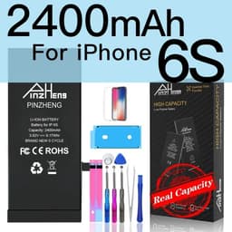image-PINZHENG Real High Capacity Battery For iPhone 5S SE 6 6S 7 8 Plus X Xr Xs Max Phone Replacement Bateria Warranty One Year