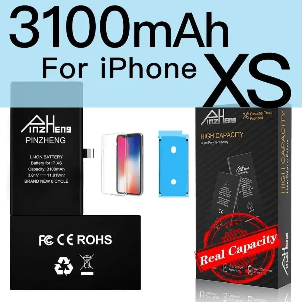 image-PINZHENG Real High Capacity Battery For iPhone 5S SE 6 6S 7 8 Plus X Xr Xs Max Phone Replacement Bateria Warranty One Year