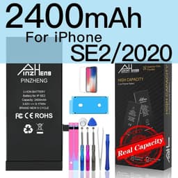 image-PINZHENG Real High Capacity Battery For iPhone 5S SE 6 6S 7 8 Plus X Xr Xs Max Phone Replacement Bateria Warranty One Year