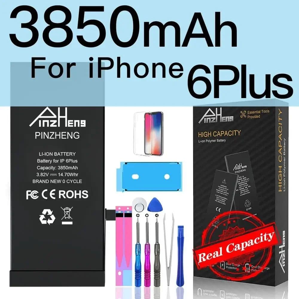 image-PINZHENG Real High Capacity Battery For iPhone 5S SE 6 6S 7 8 Plus X Xr Xs Max Phone Replacement Bateria Warranty One Year