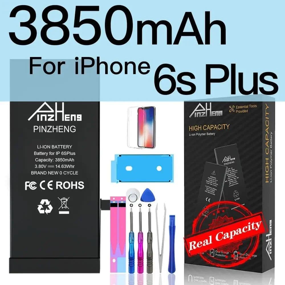 image-PINZHENG Real High Capacity Battery For iPhone 5S SE 6 6S 7 8 Plus X Xr Xs Max Phone Replacement Bateria Warranty One Year