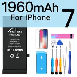 image-PINZHENG Real High Capacity Battery For iPhone 5S SE 6 6S 7 8 Plus X Xr Xs Max Phone Replacement Bateria Warranty One Year