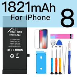 image-PINZHENG Real High Capacity Battery For iPhone 5S SE 6 6S 7 8 Plus X Xr Xs Max Phone Replacement Bateria Warranty One Year