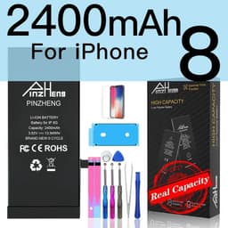 image-PINZHENG Real High Capacity Battery For iPhone 5S SE 6 6S 7 8 Plus X Xr Xs Max Phone Replacement Bateria Warranty One Year
