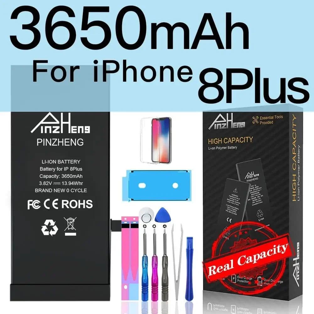 image-PINZHENG Real High Capacity Battery For iPhone 5S SE 6 6S 7 8 Plus X Xr Xs Max Phone Replacement Bateria Warranty One Year