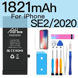 image-PINZHENG Real High Capacity Battery For iPhone 5S SE 6 6S 7 8 Plus X Xr Xs Max Phone Replacement Bateria Warranty One Year