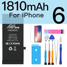 image-PINZHENG Real High Capacity Battery For iPhone 5S SE 6 6S 7 8 Plus X Xr Xs Max Phone Replacement Bateria Warranty One Year