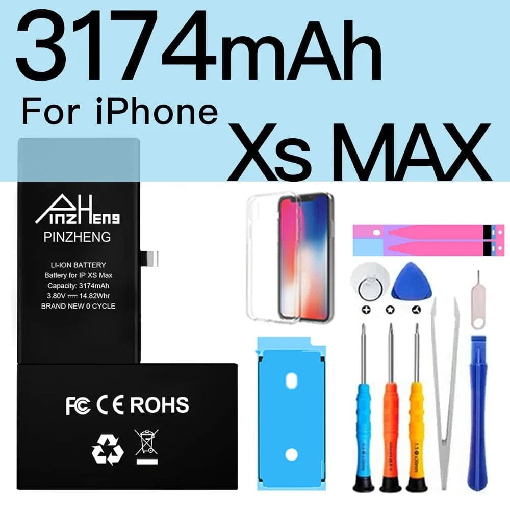 image-PINZHENG Real High Capacity Battery For iPhone 5S SE 6 6S 7 8 Plus X Xr Xs Max Phone Replacement Bateria Warranty One Year