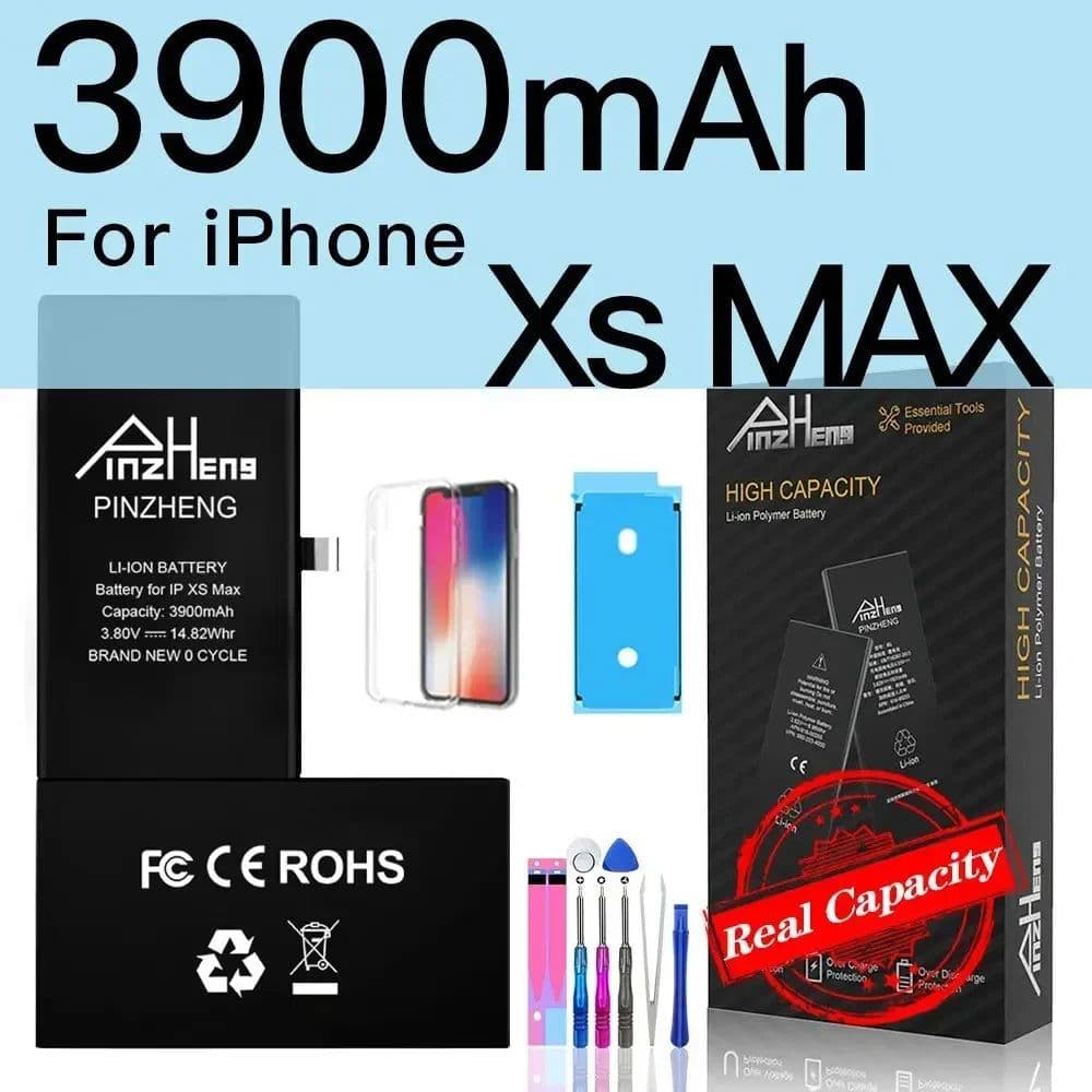 image-PINZHENG Real High Capacity Battery For iPhone 5S SE 6 6S 7 8 Plus X Xr Xs Max Phone Replacement Bateria Warranty One Year