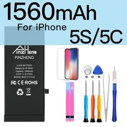 image-PINZHENG Real High Capacity Battery For iPhone 5S SE 6 6S 7 8 Plus X Xr Xs Max Phone Replacement Bateria Warranty One Year