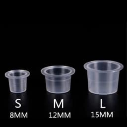 image-100 Pieces Disposable Tattoo & Permanent Makeup Pigment Ink Caps Cups Large Medium Small Size