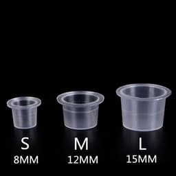 image-100 Pieces Disposable Tattoo & Permanent Makeup Pigment Ink Caps Cups Large Medium Small Size