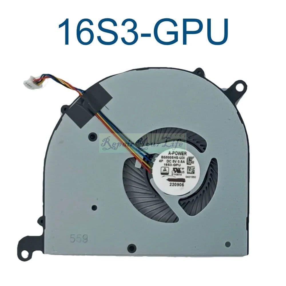 image-16S1 CPU GPU Cooling fans for MSI Modern 15 A10RBS A10RB (MS-1551) A10RAS A10RA Laptop Cooler Radiator fan BS5005HS U3I U3J New